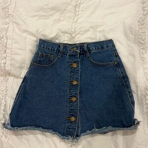 Denim Button-Up Skirt